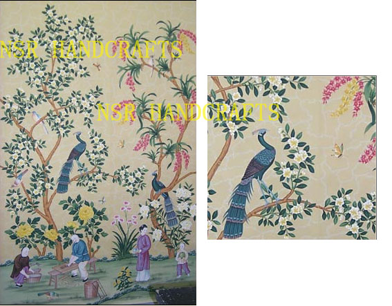 china wallpapers. hand painted wallpaper