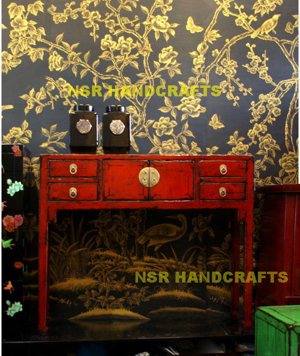 hand painted silk wallpaper
