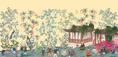 Vintage Chinese Wallpaper Design Painting by Chinese School - Fine