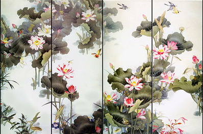 Vintage Chinese Wallpaper Design Painting by Chinese School - Fine