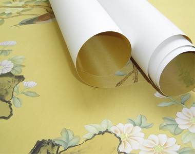 silk wallpaper, hand painted wallpaper, chinoiserie wallpaper, chinese wallpaper